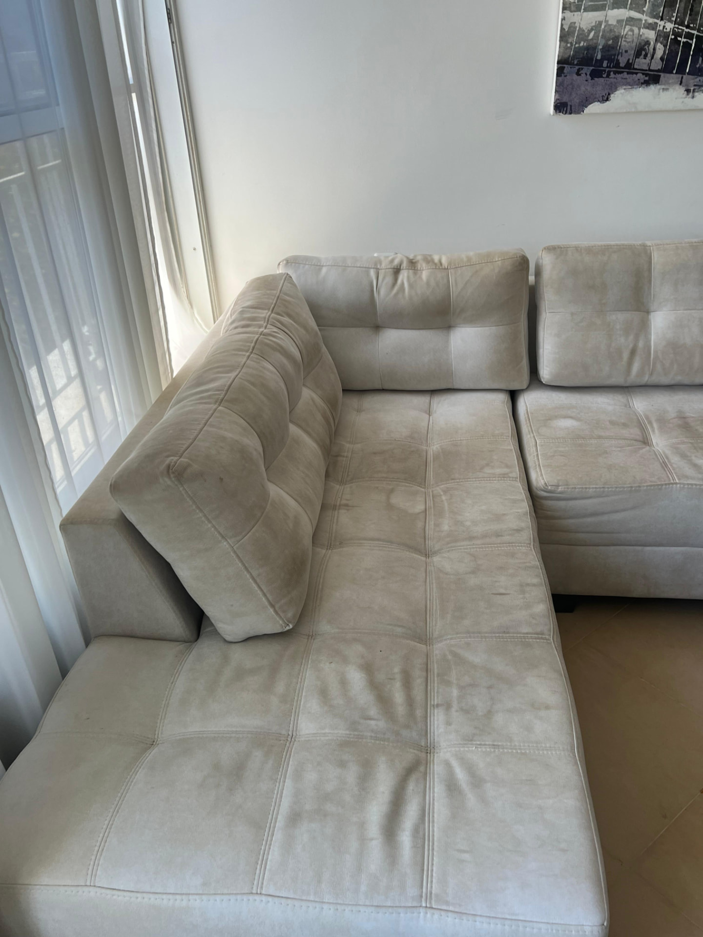 ניקוי ספה — לפני